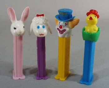 4 pez dispensers Easter collection, Rabbit, Lamb, hatching chick