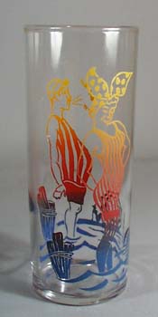 Federal glass with bathing scene 1940's.