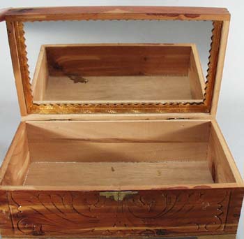 Wooden Cedar Jewelry box.