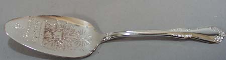 Pr of Onieda Silversmiths Season Greetings pie/servers