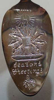 Pr of Onieda Silversmiths Season Greetings pie/servers