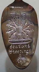 Pr of Onieda Silversmiths Season Greetings pie/servers