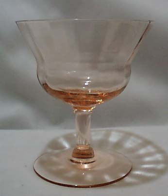 Fry Glass Unknown pattern sherbet in pink.
