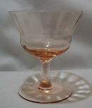 Fry Glass Unknown pattern sherbet in pink.