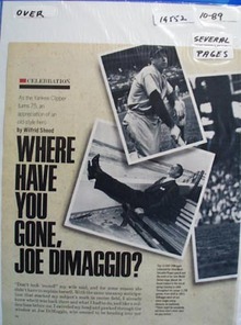 Joe DiMaggio the yankee clipper turns 75 photo Ad 1989