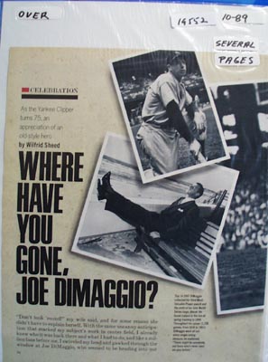 Joe DiMaggio the yankee clipper turns 75 photo Ad 1989