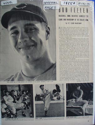 Black and white Bob Feller photos Ad 1941