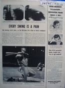Ted Williams swinging through the pain photo Ad 1954