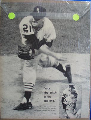 Gerry Staley the old pro in the bull pen photo Ad 1961.