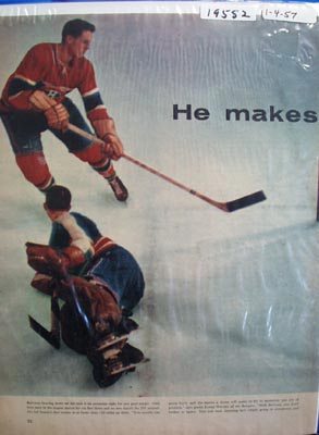 Color photo ad of Montreal Canadiens great Jean Beliveau.