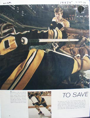 Color photo ad of Boston Bruins great Bobby Orr.