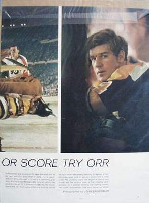 Color photo ad of Boston Bruins great Bobby Orr.