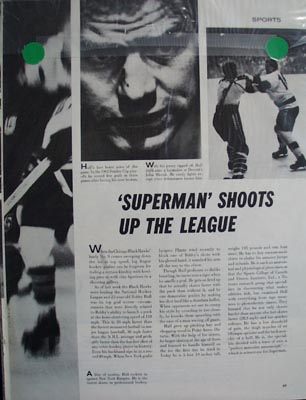 Black and white photo ad of Chicago Black Hawks great Bobby Hull