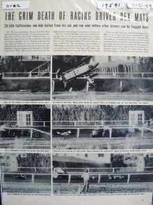 Black and white photo ad of Rex Mays