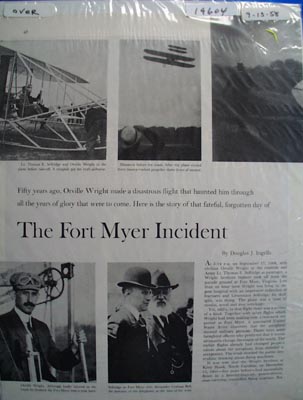 Orville Wrights forgotten Fort Myer Incident photo Ad 1958