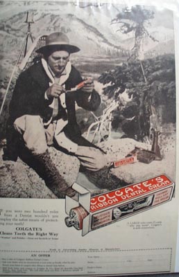 Colgate ribbon dental cream Ad 1923.