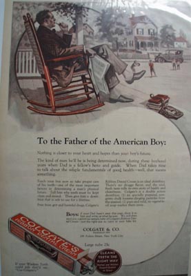 Colgate ribbon dental cream Ad 1923.