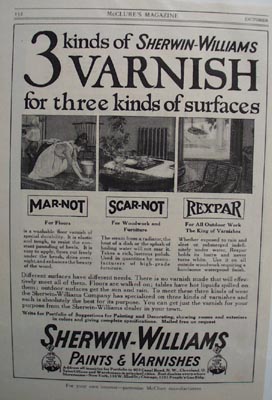 Sherwin-Williams varnish Ad 1914.