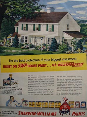 Sherwin-Williams weatherated paint Ad 1951.