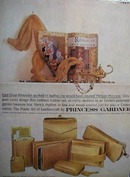 Princess Gardner golden leather purse and accessories Ad 1960