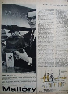 Mallory the smart mans hat Ad 1955.
