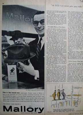 Mallory the smart mans hat Ad 1955.