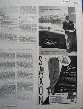 Saxon all wool flannel paints Ad 1955.