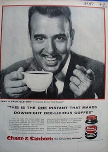 Chase and Sanborn coffee Tennessee Ernie Ford Ad 1956