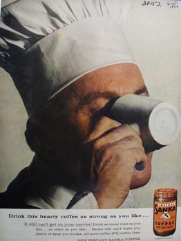 Sanka coffee lets you sleep Ad 1957