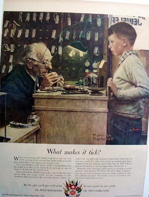 Swish watchmakers what makes it tick Ad 1950.
