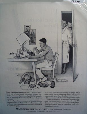 Massachusetts Mutual a young Abe Ad 1962.