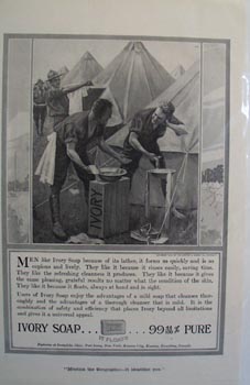 Ivory soap for hard worker men Ad 1916.