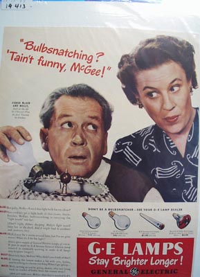 GE lamps stay brighter longer Ad 1947