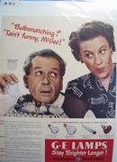 GE lamps stay brighter longer Ad 1947