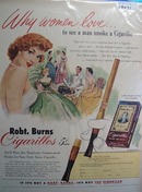 Robt. Burns Cigarillos men what women love Ad 1952.