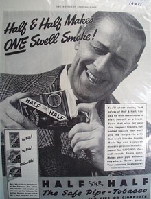 Half and Half tobacco for pipe or cigarette Ad 1937
