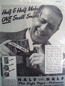 Half and Half tobacco for pipe or cigarette Ad 1937