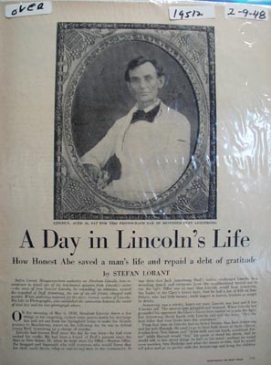 A day in Lincolns life Ad 1948
