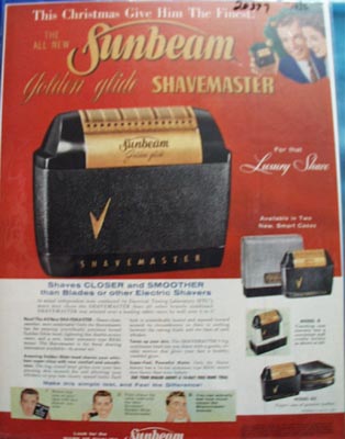 Sunbeam Shavemaster Christmas Ad 1956