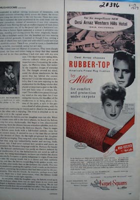 Allen Karpet Squares Lucy & Desi Arnaz Ad 1957