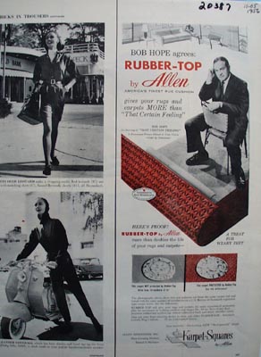 Allen Karpet Squares & Bob Hope Ad 1956