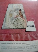 Avisco Blankets Warm & Light Ad 1956