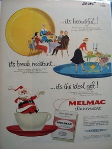 Melmac Dinnerware Christmas Ad 1956