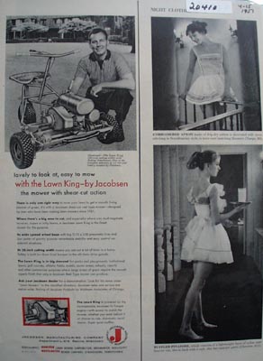 Lawn King By Jacobsen East to Mow Ad 1957
