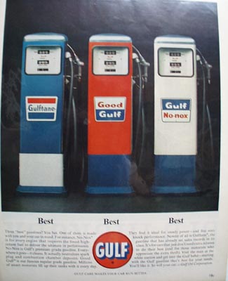 Gulf Oil Three Best Gasoline's Ad 1963