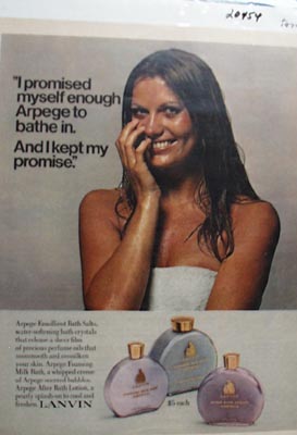 Lanvin Arpege Bath Salts Promise Ad 1972