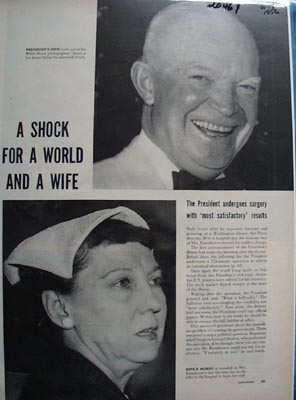 President & Mrs. Dwight D Eisenhower Article & Pictures 1956