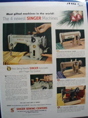 Singer Most Gifted Machines in World Ad 1956