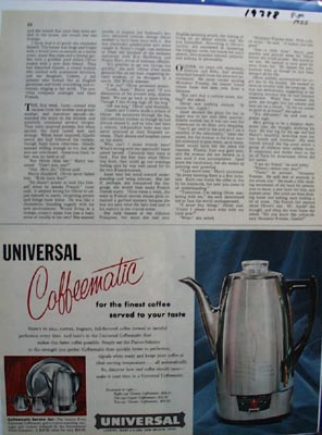 Universal For Finest Coffee Ad 1955