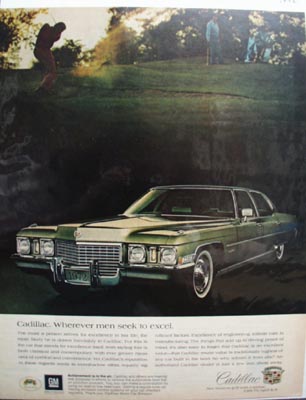 Cadillac Wherever Men Seek To Excel Ad 1972